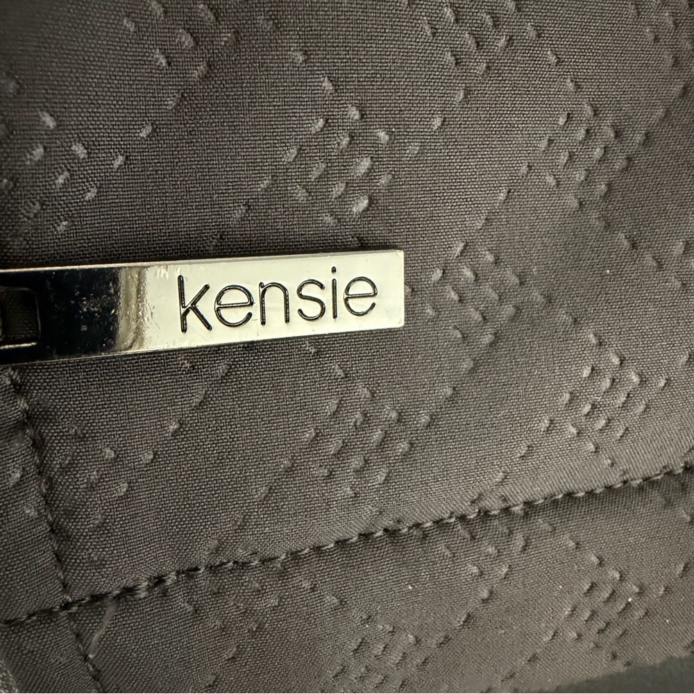 Kensie Quilted Hooded Jacket – Gray – Size L - Picture 3 of 5